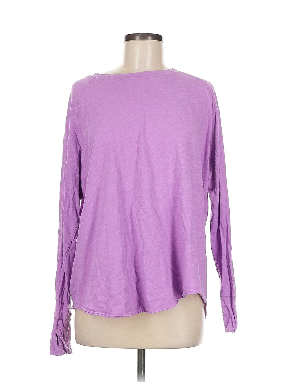 Zella lavender long sleeve top size M 100% cotton